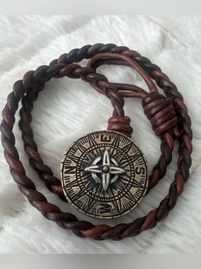 James Avery RETIRED Point The Way Braided Leather Bracelet